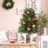 2Pcs Christmas Tree with Tripod Stake Pre Lit Christmas Planter Bushes Battery Operated Holiday Planter Filler for Home Decor