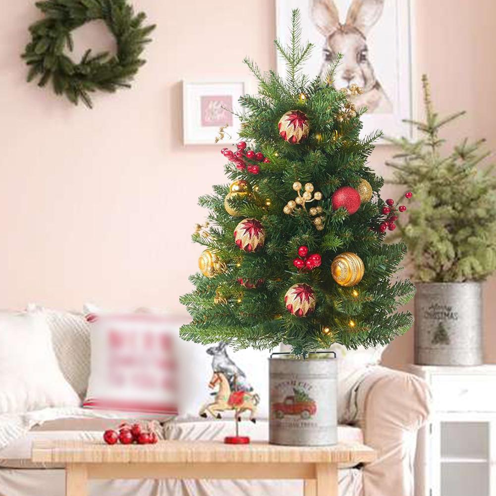 2Pcs Christmas Tree with Tripod Stake Pre Lit Christmas Planter Bushes Battery Operated Holiday Planter Filler for Home Decor