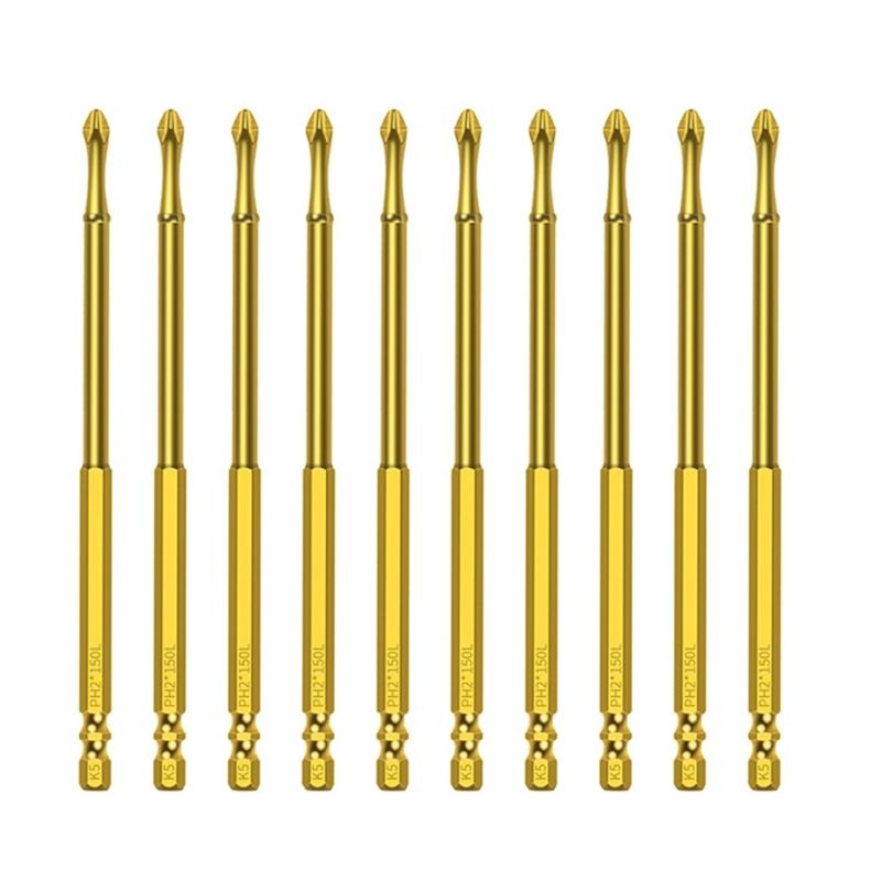 10Piece High Torque Impact Driver Bit Set, Magnetic Antislip Screw Removal Home Repair Tool Suitable for Electric Drills