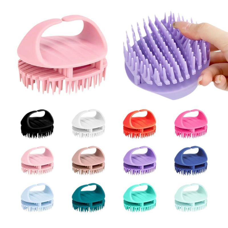 Silicone Shampoo Brush - Scalp Massager & Hair Washer Oil Cleaning Scalp Scrubber with Soft Bristles for Hair Growth