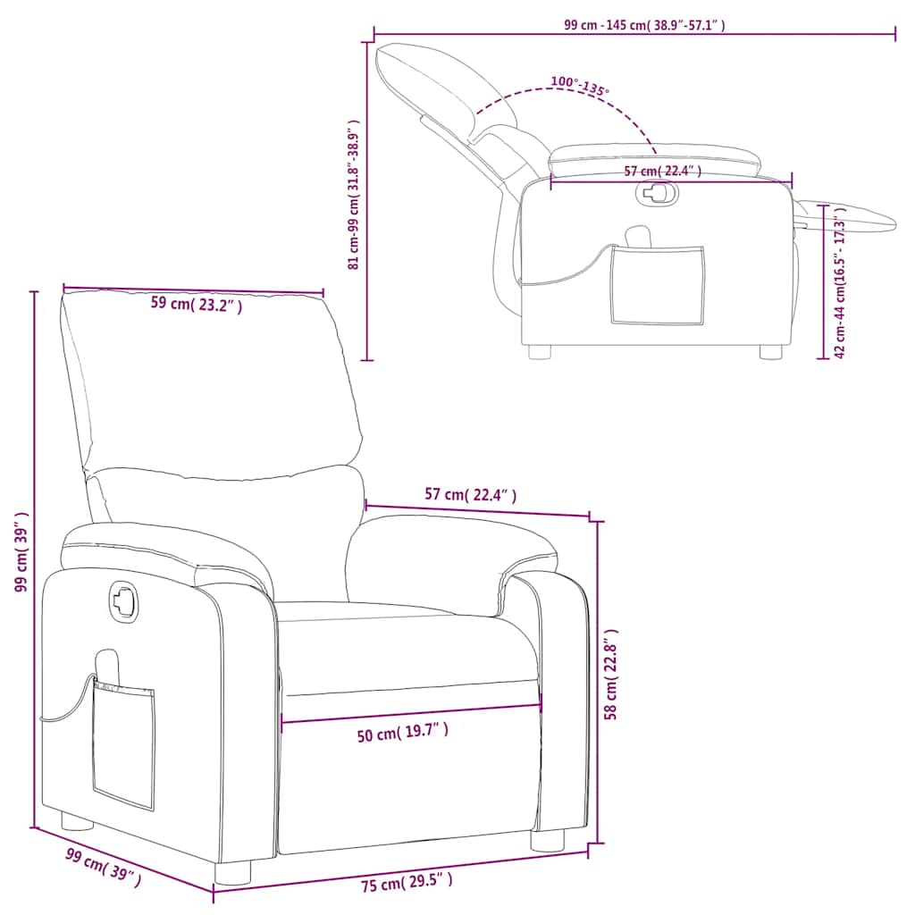 Massage Chair Light Gray Fabric