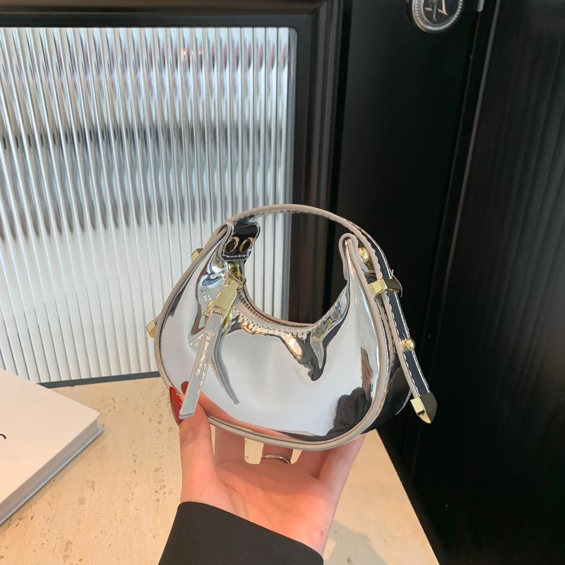 Women bags women bags 2025 new Mori candy color glossy ins Internet celebrity portable dumpling bag tide