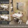 Modern Minimalist Sintered Stone Washbasin Set with Seamless Ceramic Sink, Bathroom Cabinet, and Mirror Storage Cabinet