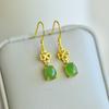 Xinjiang Hotan Jade Jasper S925 Silver Inlaid Earrings