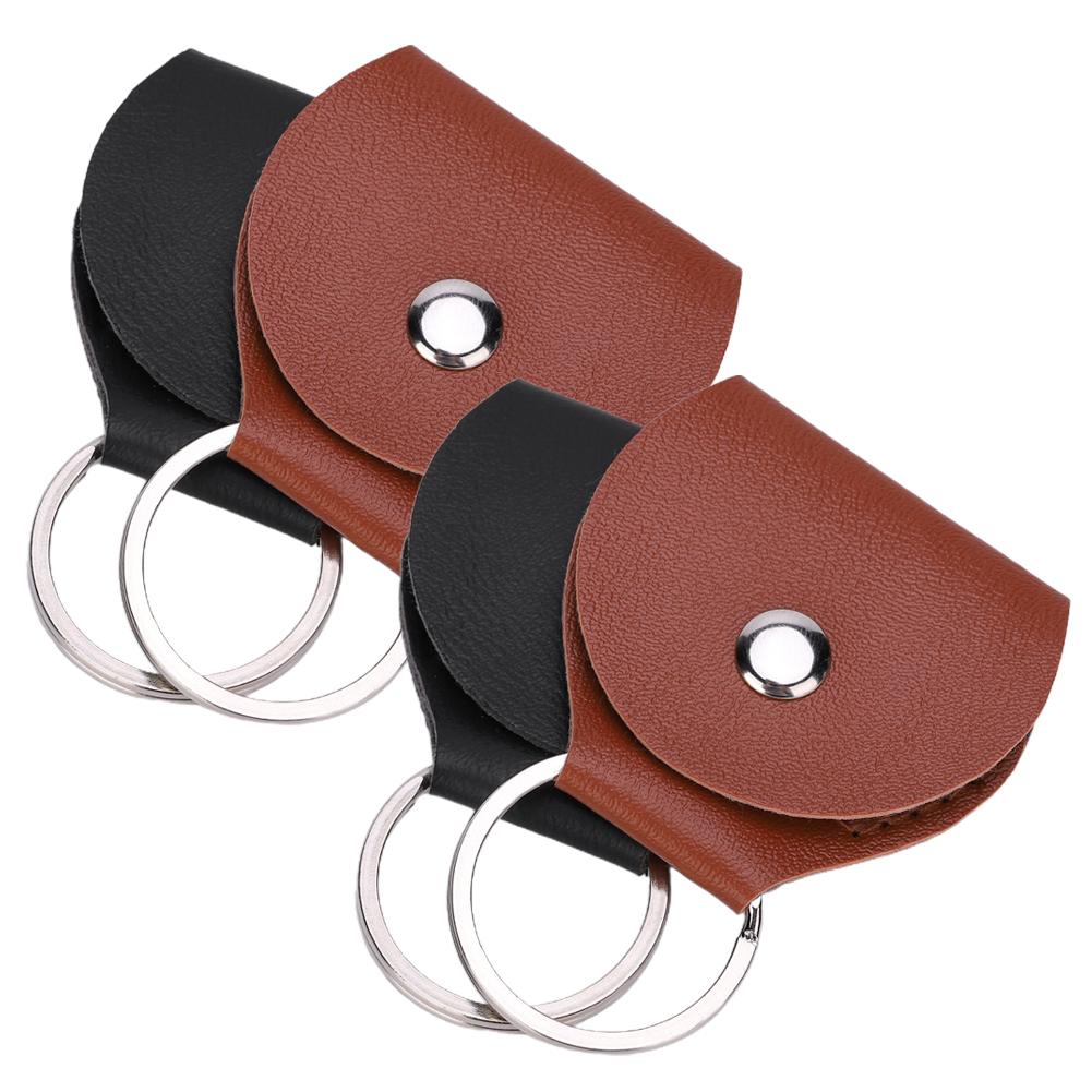 

4 шт. Портативный подвесной брелок для ключей, сумка для медиатора, держатели для аксессуаров, черный, коричневый