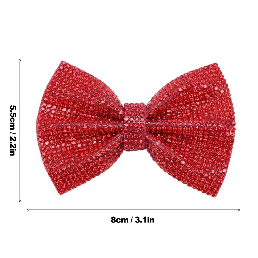 2pcs Handmade Sequin Hair Clips Sparkly Sequin Crystal Rhinestone Bows Glitter Hair Bows  For Women