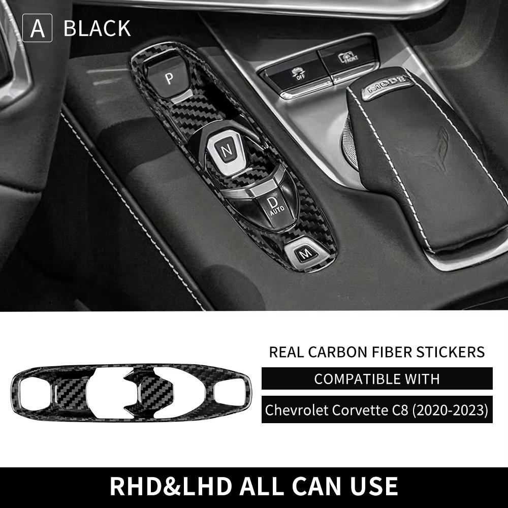 

Real Carbon Fiber For Chevrolet Corvette C8 2020 2026 2026 2026 Car Console Gear Shift Button Sticker Accessories