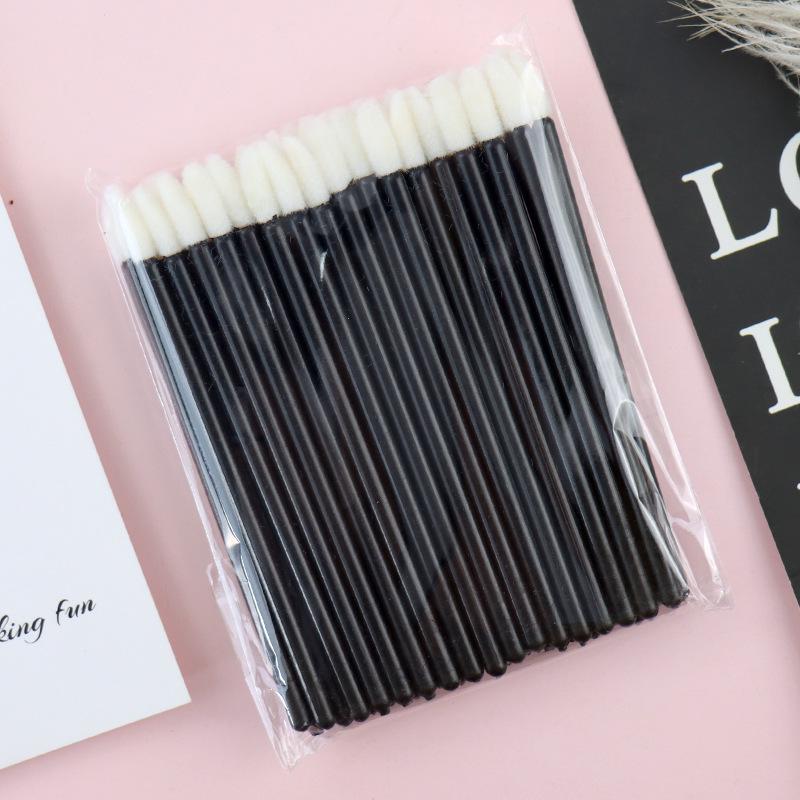 

50-Pack Grafting Eyelash and Lip Brush Set - Solid Rod & Slanted Mousse Brushes