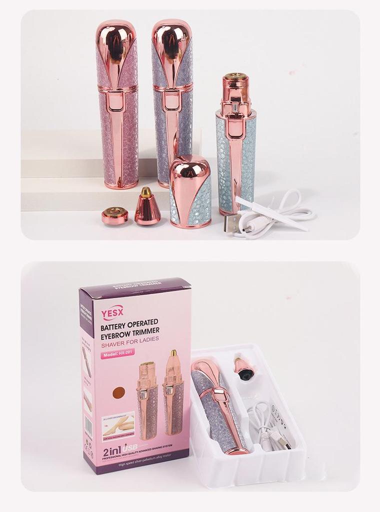 2-in-1 Electric Eyebrow and Hair Trimmer for Men & Women: Portable, Multifunctional Epilator and Shaver
