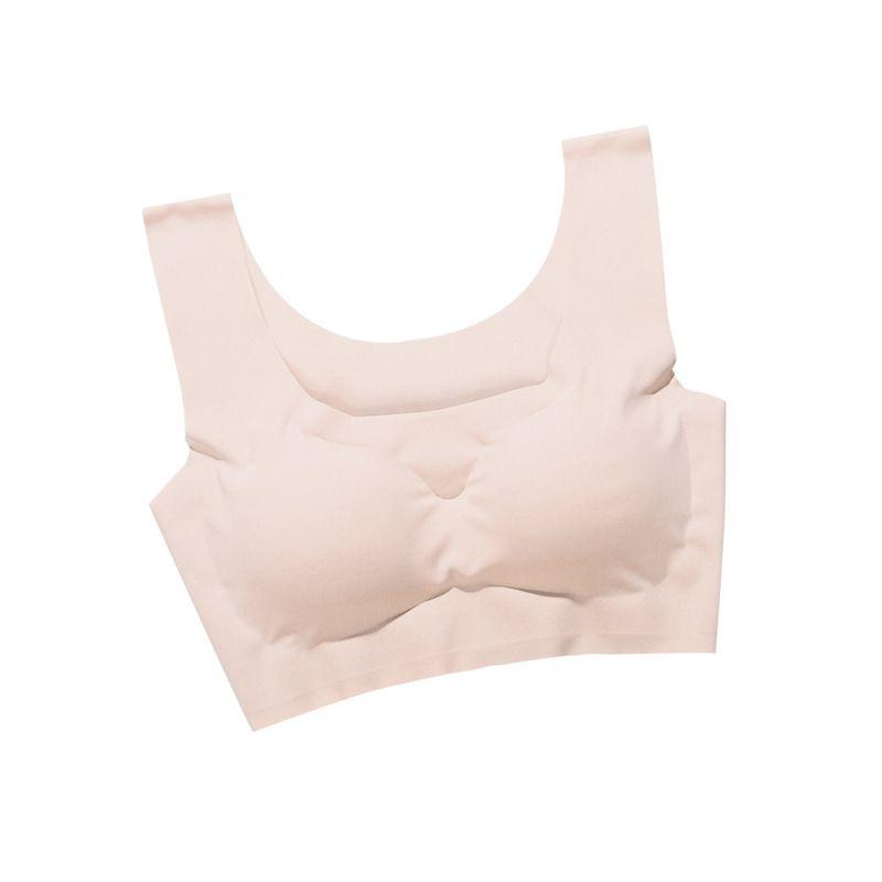 Seamless Plus Size Padded Sports Bra With Breathable Elastic And U Back Design