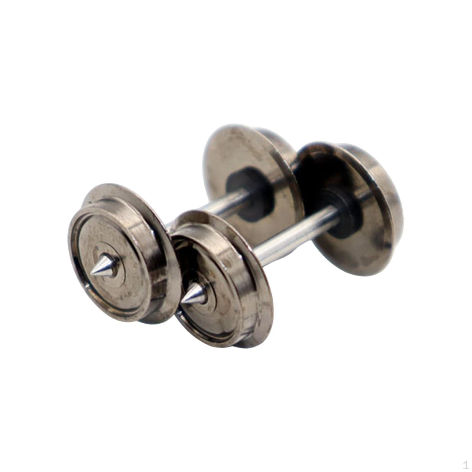 

2x Metal Wheels HO Scale Wheel Modification, Professional High Strength Axles Train, DC