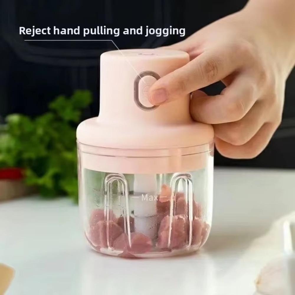 250ml Electric Garlic Chopper Mini USB Rechargeable Ginger Vegetable Cutter Multifunction Wireless Garlic Crusher Kitchen