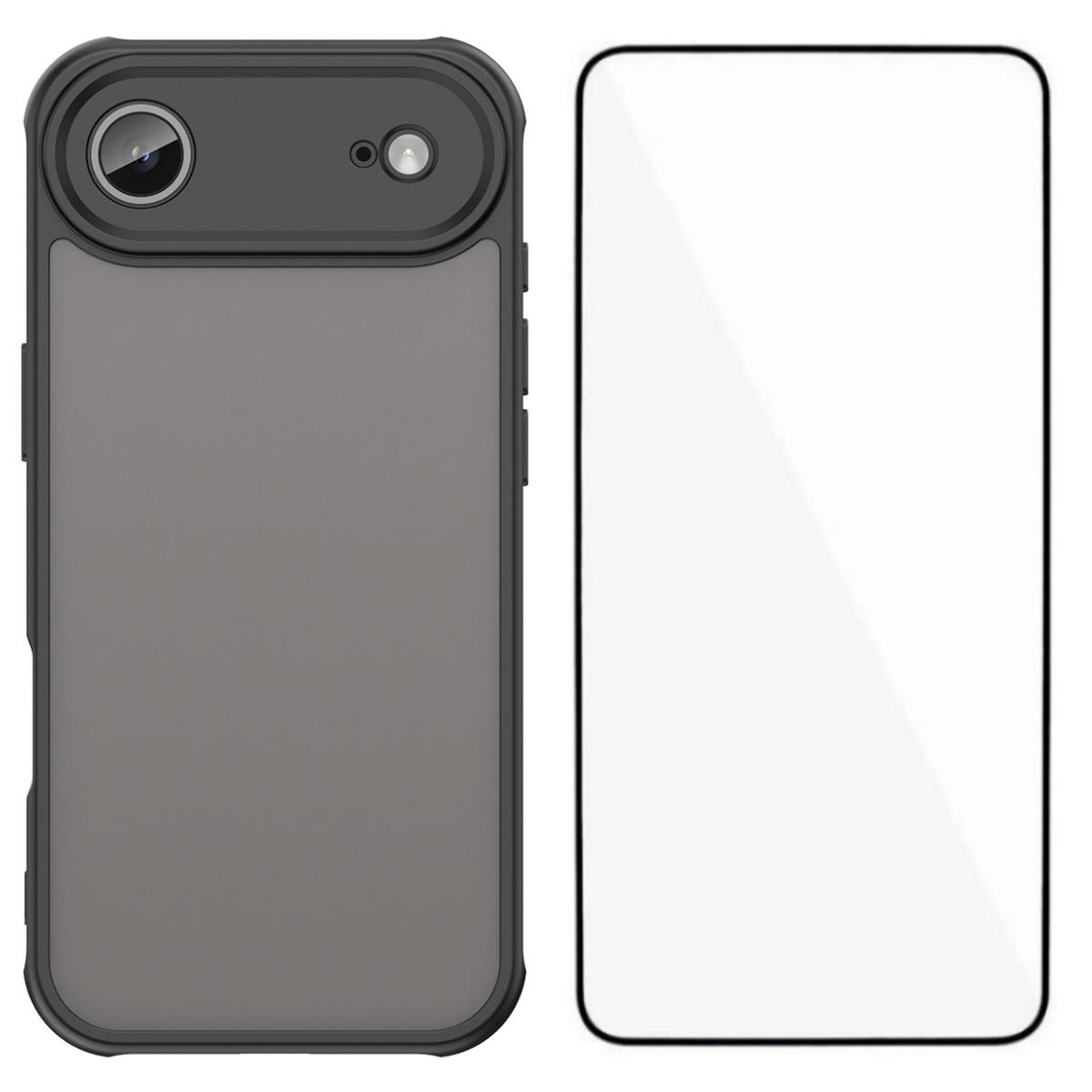 

Для iPhone 17 Air Чехол с защитной пленкой WANLONFENG Серия FD Скин-тач ТПУ ПК Задняя крышка для телефона Black