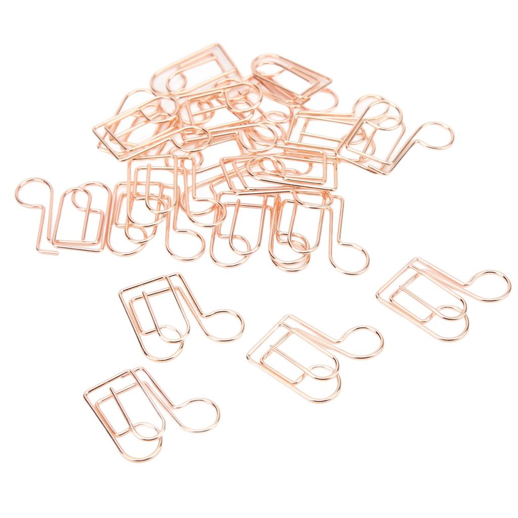 20 Paper Clips Cute Musical Note Shaped Durable Rustproof Paper Clips for Paperwork Ideal for Home