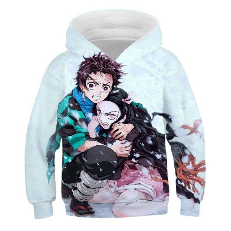 

2024 New 4-14T Spring Autumn Fashion Children s Demon Slayer 3D Print Hoodie Boy Cartoon Long Sleeve Casual Hooded Tops Clothing 160CM