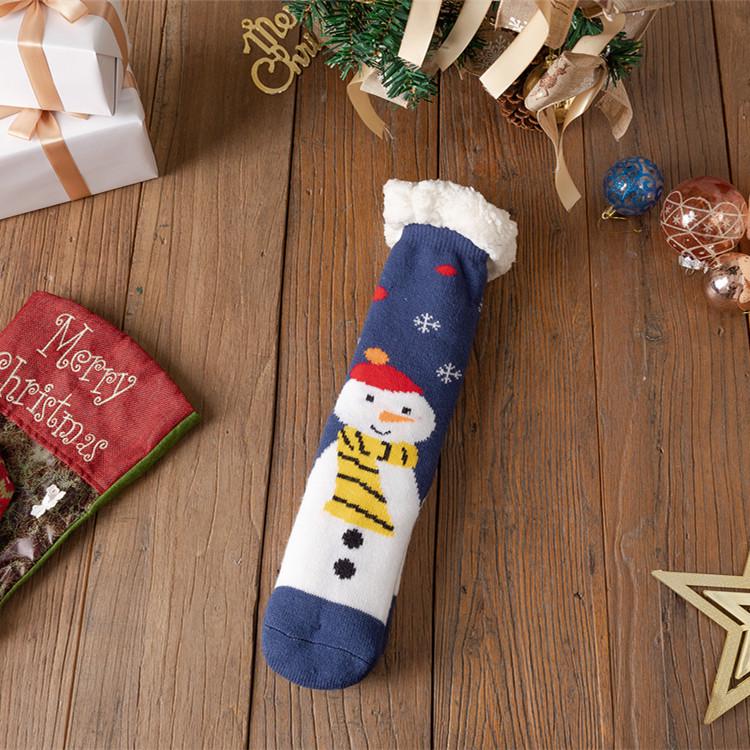 Women's Winter Christmas Stockings: Cozy Mid-Calf Snow Socks with Velvet, Perfect for Home Sleeping