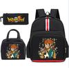 3Pcs Set Inazuma Eleven Go Print Backpack With Lunch Bags Pencil Bag Primary Student Lightweight School Bag Kids Cartoon Bookbag