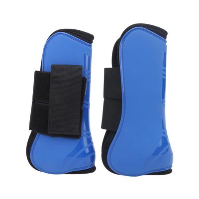 Horse Tendon Boots PU Thicken Shell Boots Horse Leg Protection for Jumping Riding CompetitionBlue L Front