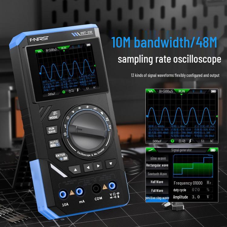 FNIRSI DST210 Three-in-One Digital Multimeter & 10M Bandwidth Four-and-a-Half Digit Oscilloscope