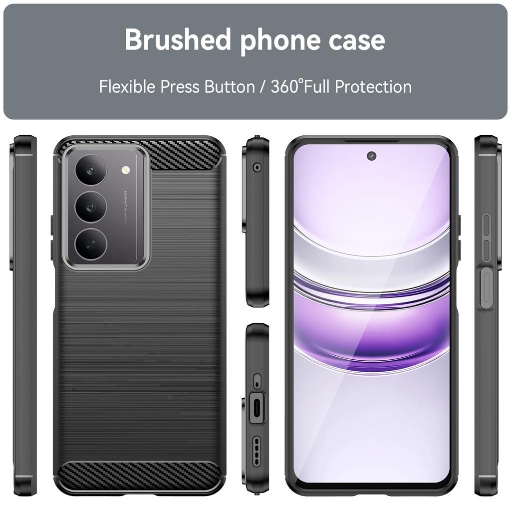 Pentru husă Realme C75 Pentru Realme C75x C55 C53 C51 C35 C33 C30 C61 C63 C65 C67 C75 Husă Bară de protecție din silicon rezistent la șocuri din fibră de carbon