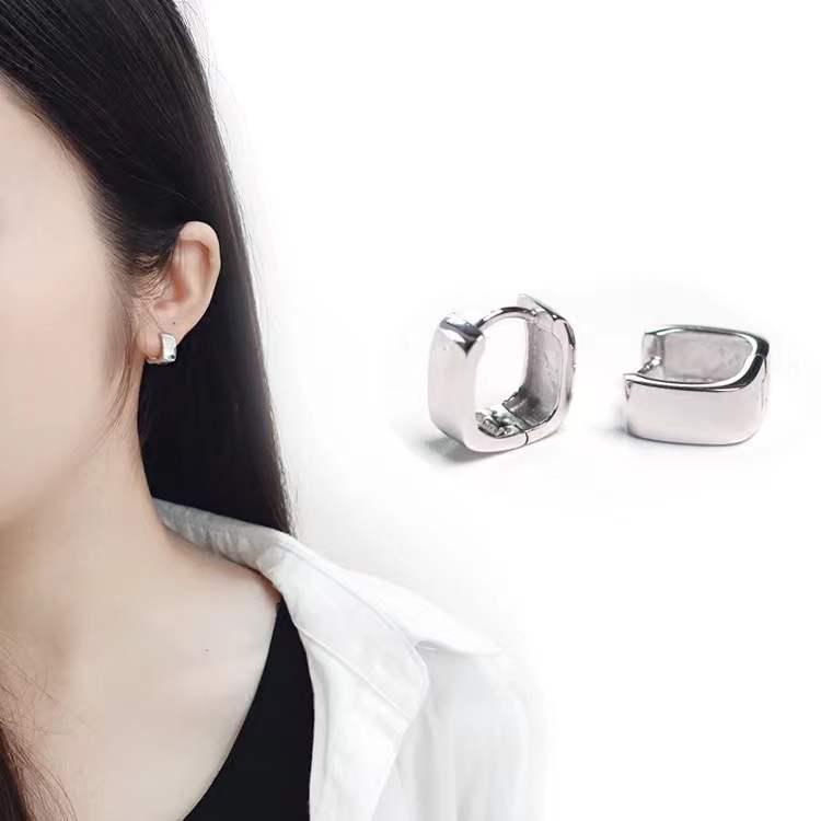 Beixi Sterling Silver Geometric Small Ear Cuff Earrings 925 Silver