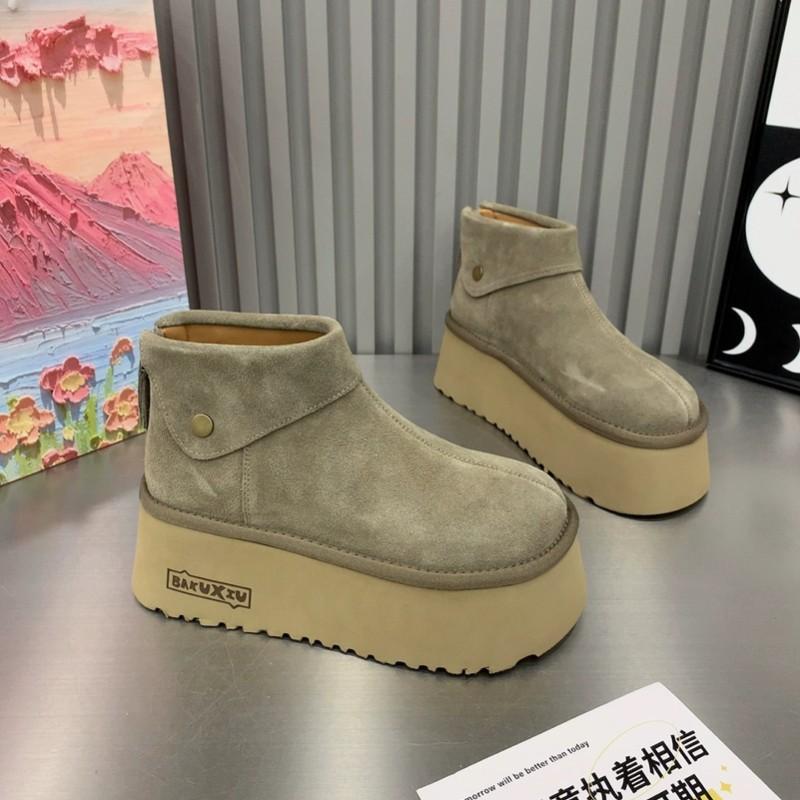 Fashion platform versatile shoes women's lightweight muffin shoes winter new casual high-top matte short boots
