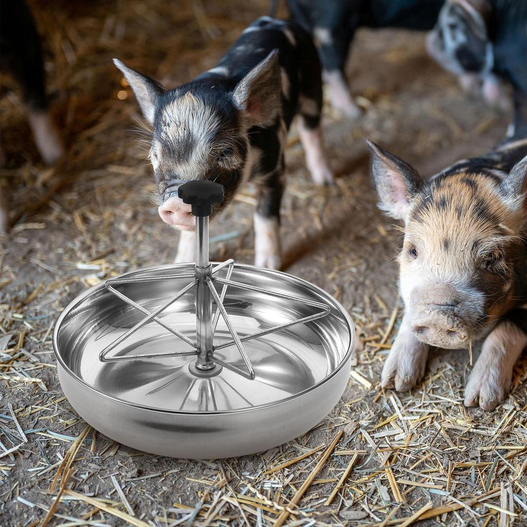 Thickened Stainless Steel Large Size Pig Feeder Convenient Pig Feeding  Trough Food Container Pig Farms Livestock Feeding Manger
