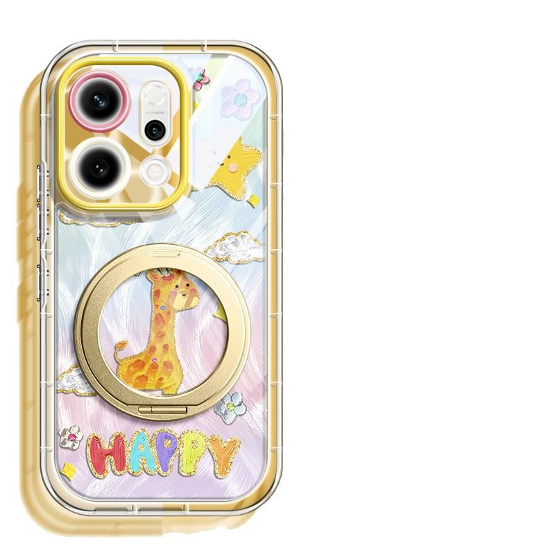 Applicable To OPPOReno14 Mobile Phone Case 360 ° Magnetic Suction Bracket 13pro New 12 Soft Silicone 11 Light Luxury Men and Women