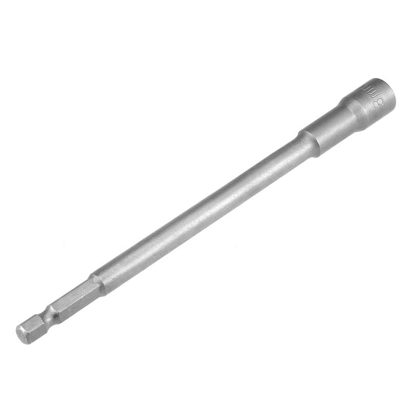 3Pcs 8mm Hex Sockets Hex Shank Magnetic Nut Sockets Driver Nut Driver 1/4" Quick Change Screwdriver Kit 150mm Length