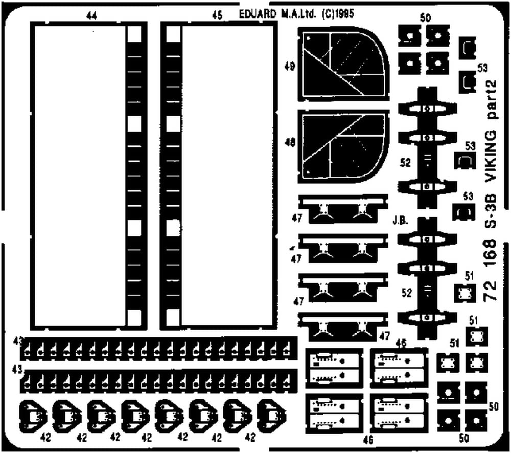 Eduard Lockheed Viking Etching Parts Plastic Model Parts EDU72168 1/72 S-3B (for Hasegawa)
