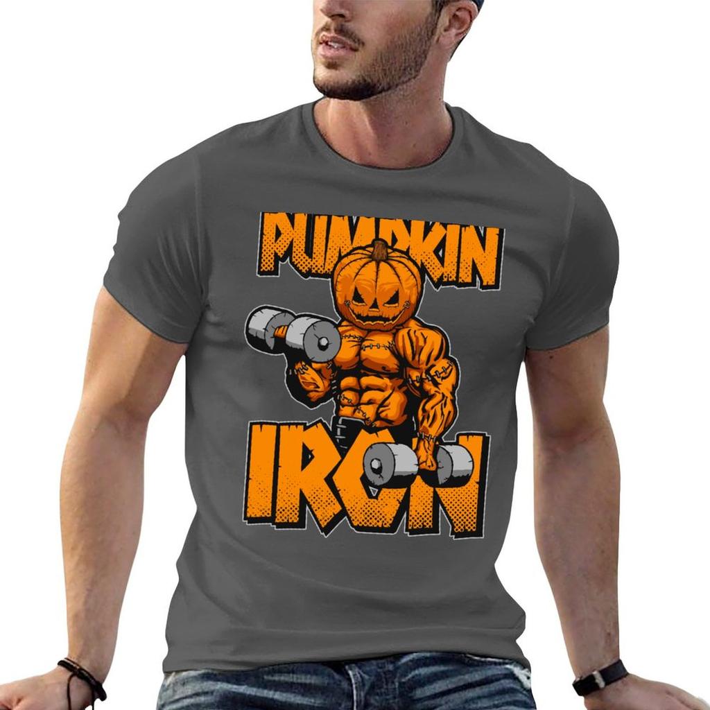 Halloween Workout Pumpkin Iron Bodybuilder Fitness TShirt Athletic Quick Dry TShirt for Unisex