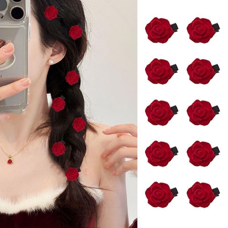 

Red Velvet Rose Hair Clip One Size красный