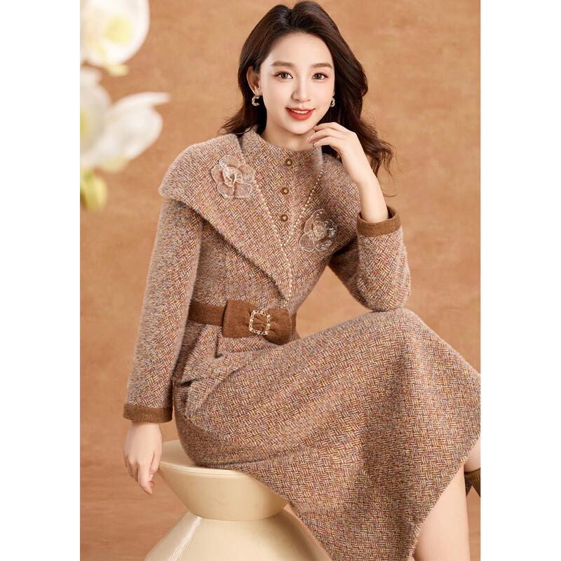 Kebeier Elegant Snowflake Velvet Two-Piece Skirt Set