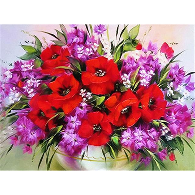 5D Diamond Painting Flower Vase Full Round Square Home Decoration Gift DIY Art Mosaic Pattern Rhinestone Embroidery Cross Stitch Kit