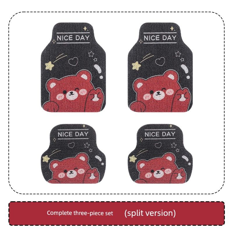 Car Floor Mats for the Driver's Seat and Rear Seat, Anti-Dirt Silk Loop New Style, Cute Carpet-Style Car Rear Seat Mats
