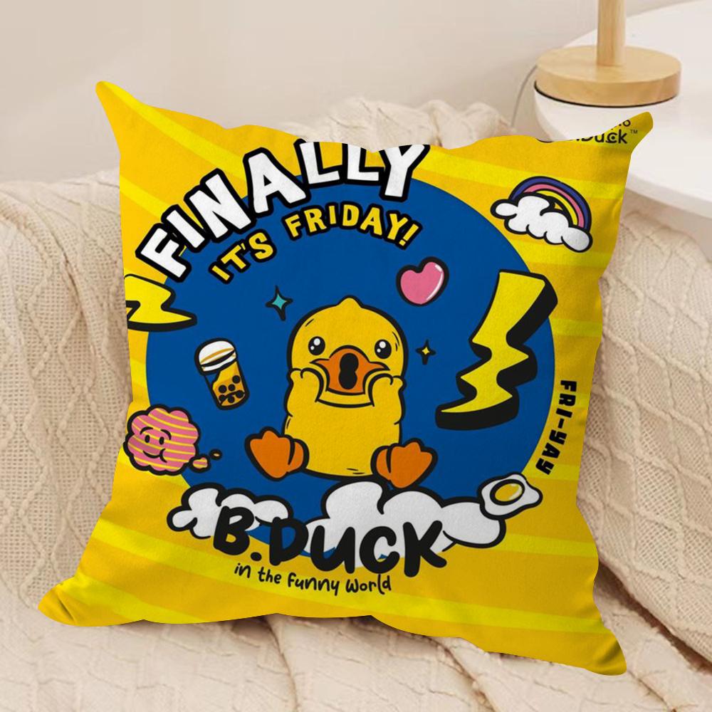 Fashion BB DDuck Cushion Cover Soft Plush Throw Pillow Cover DoubleSided Decorative Cushion Case Sofa Bedroom Home Decor