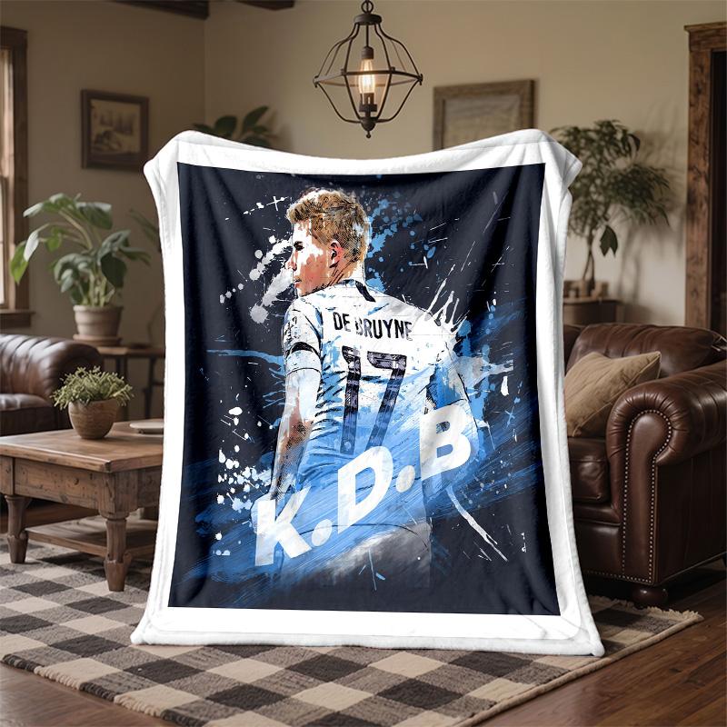 Kevin De Bruyne Print Flannel Blanket Soft Warm Sofa Bed Throw Blanket For Home Office Bedroom