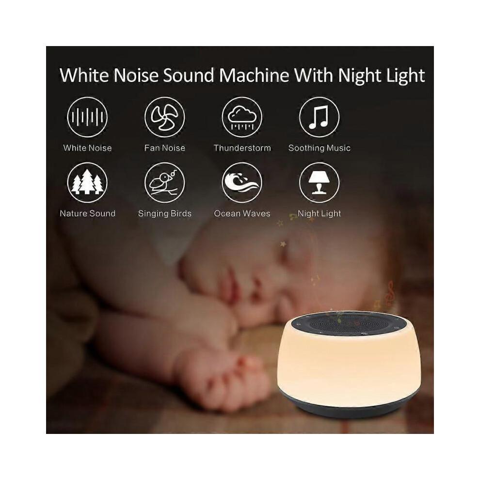 White Noise Machine, with 16 Natural Sounds, Memory Function, Adjustable Timer, Portable, Relaxation (1pc) Less