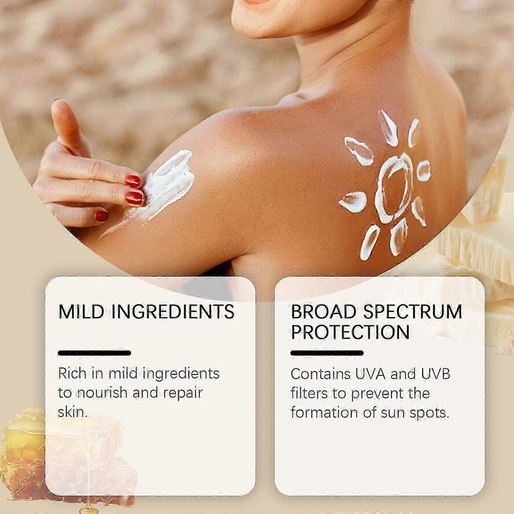 Face & Body Sunscreen SPF 50+ PA++, Natural Tallow Jojoba & Beeswax Propolis Sunblock Moisturizer, Refreshing & Non-Greasy