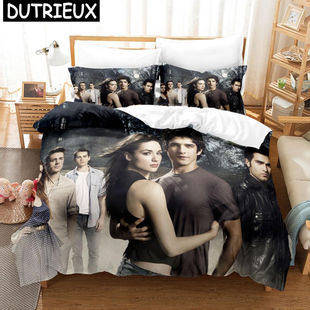 Teen Wolf Bettwäscheset Amerikanische TV-Serie Bettbezug Mode Geschenk für Teenager Männer 3-teilig Twin Single Queen King Size Bettbezugset