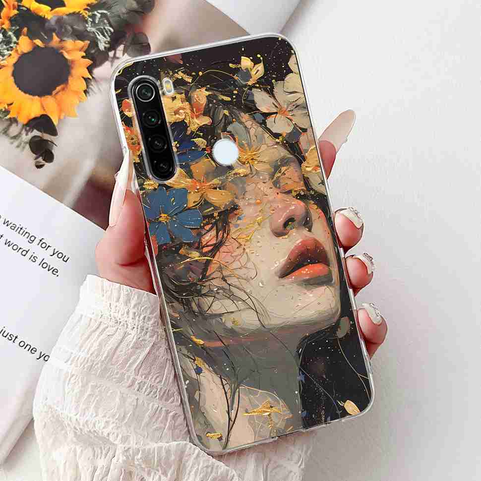 For Xiaomi Redmi Note 8 Case Vintage Dragon Luxury Flower Soft Silicone TPU Cover For Redmi Note8 Note 8T Phone Cases Shockproof