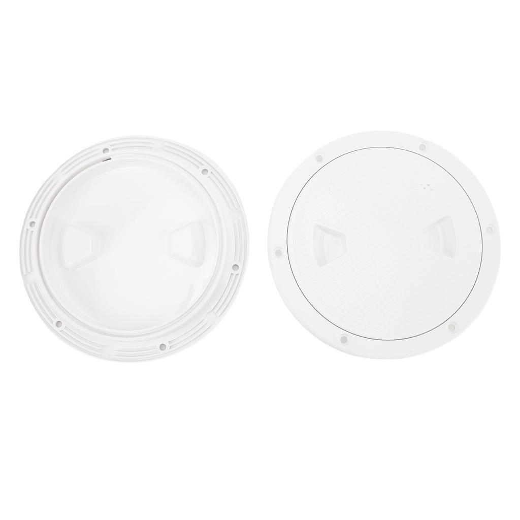 2PCS 6 Inch Boat Round Inspection Deck Plate with Detachable Cover for Marine Yacht White