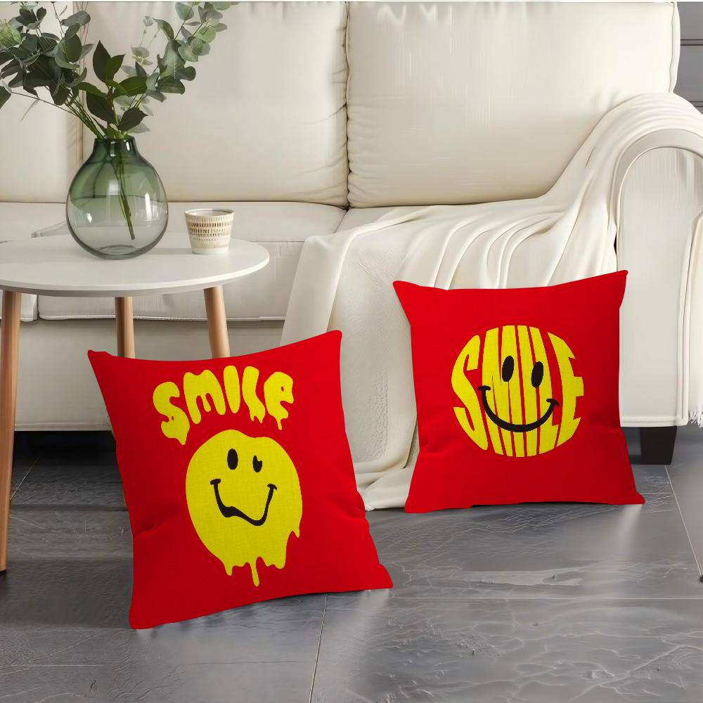 Anime Smile Fun Cute Cushion Cover Inches Farmhouse Decor Home Throw Pillow Covers For Couch Decorations