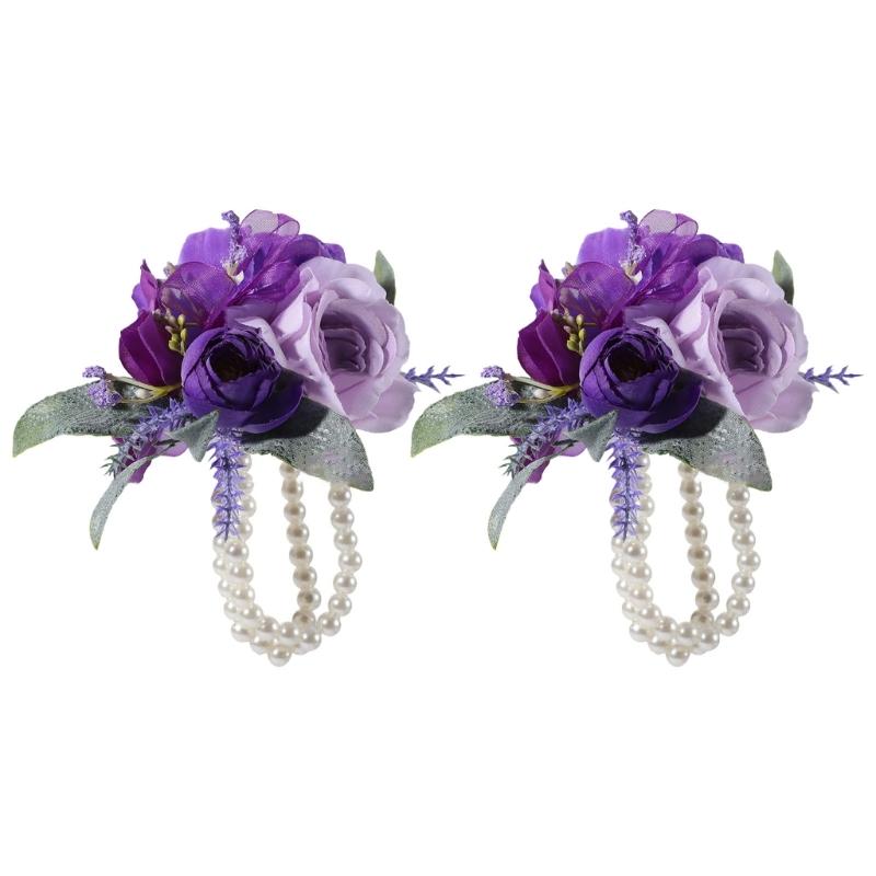 Elegant Silk Floral Arrangements Brooch/ Wrist Flower For Wedding Bridesmaid Bridal Party Decoration