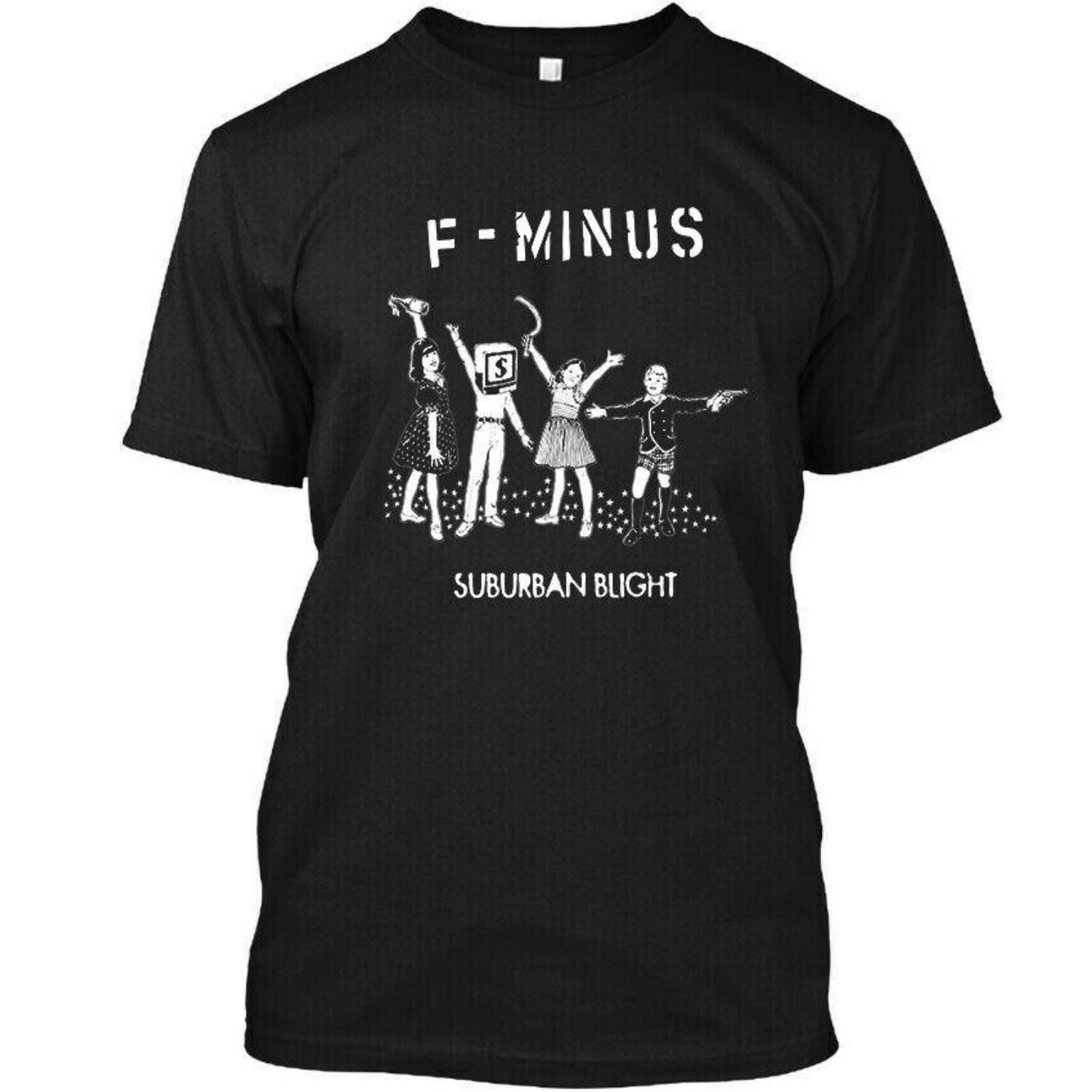 

NEW F-Minus Suburban Blight American Hard Music Vintage Logo T-Shirt Size Unisex T-Shirt S чёрный