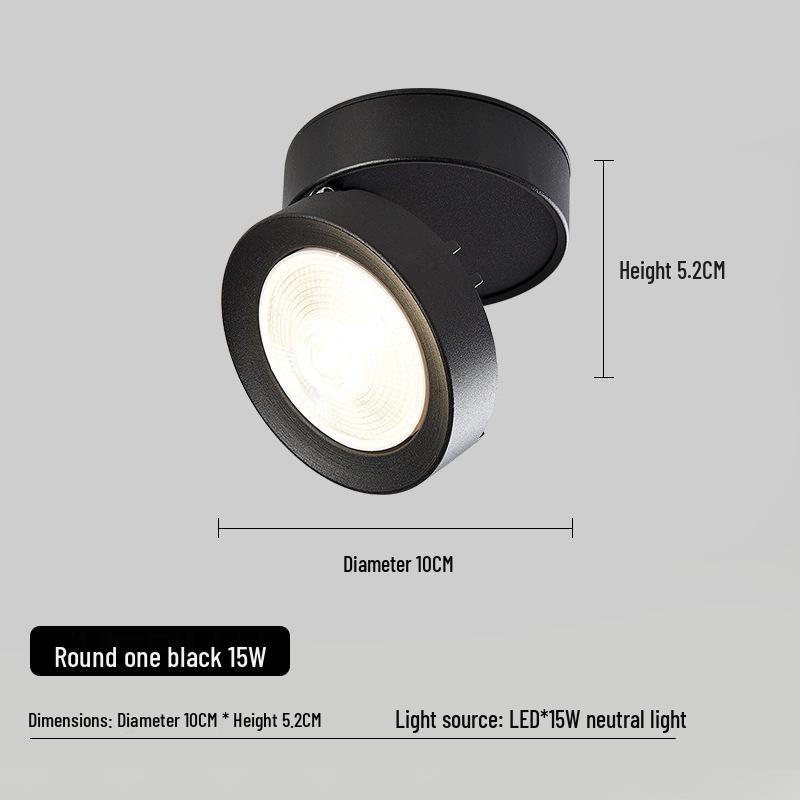 Folding Surface-Mounted Adjustable LED Spotlight for Hallway and Background Wall