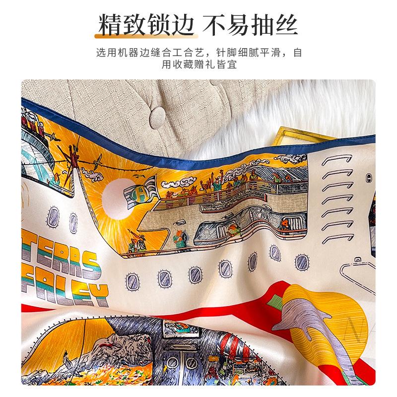 Natural Silk Scarf Women Square Neck Shawls Wraps For Ladies Foulard Scarves Pashmina Female Hijab Bandana Bufanda Poncho