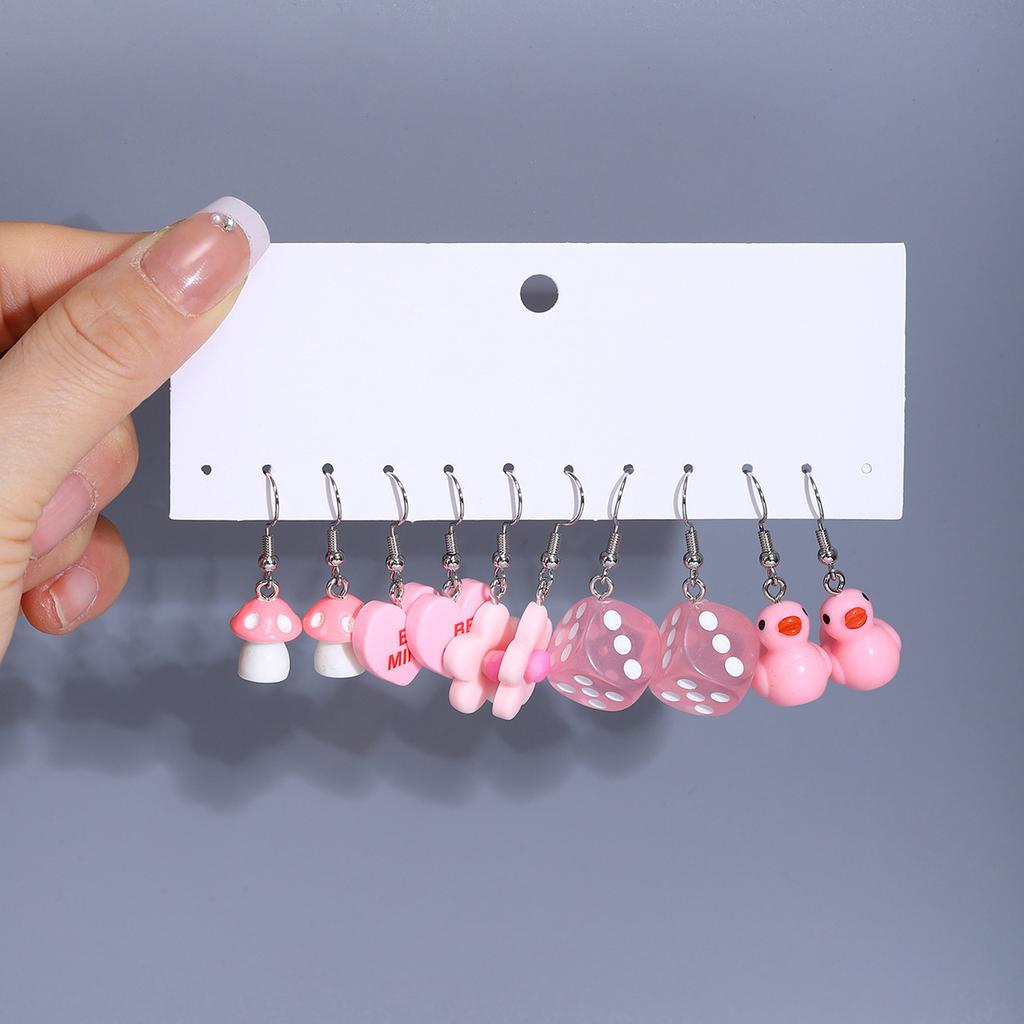 Creative Small Fresh Cloud Candy Ice Cream Earrings, Macaron Drift Bottle Design Temperament Ear Hook Set