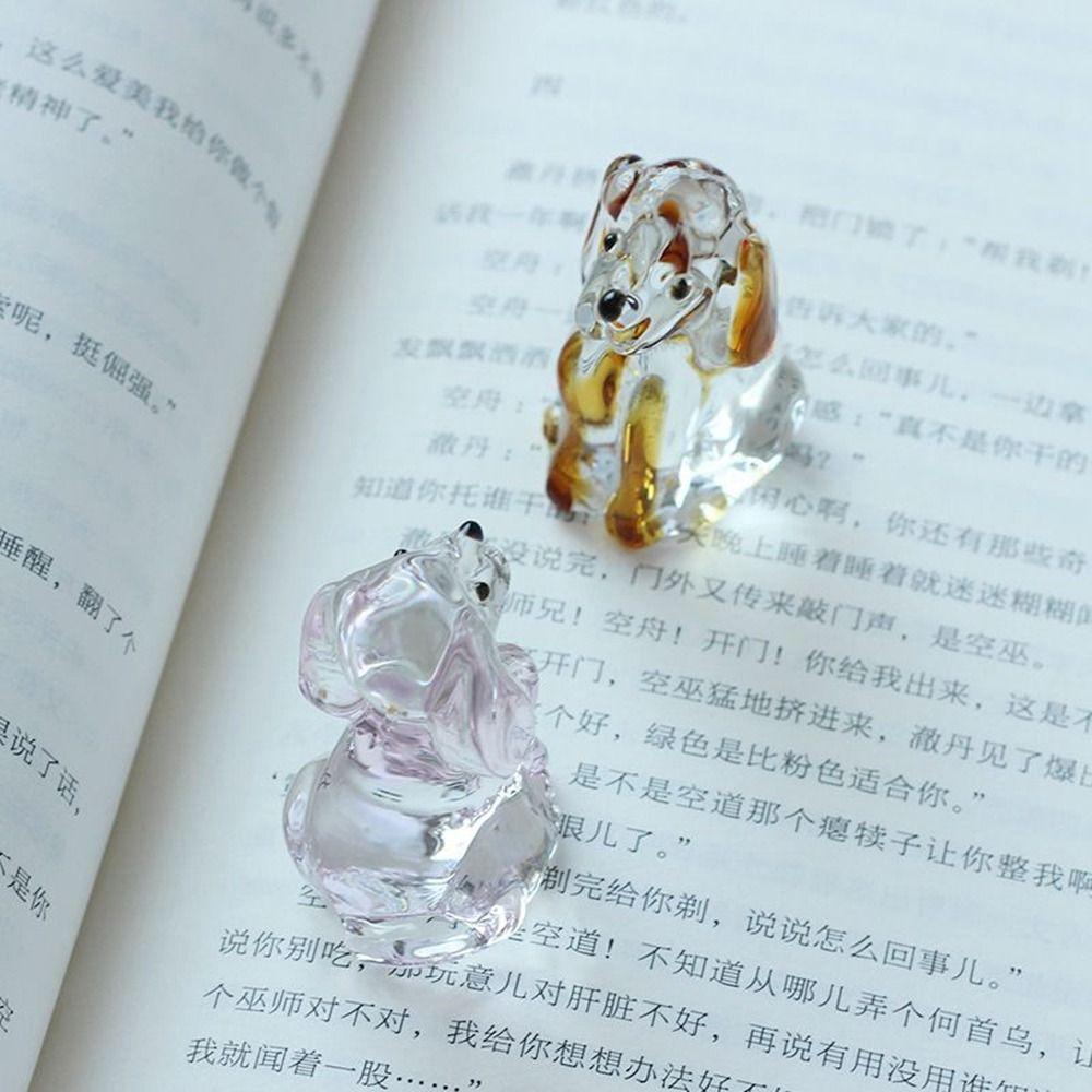 DIY Puppy Ornament Mini Animal Statue Creative Crystal Dog Figurines  Desktop