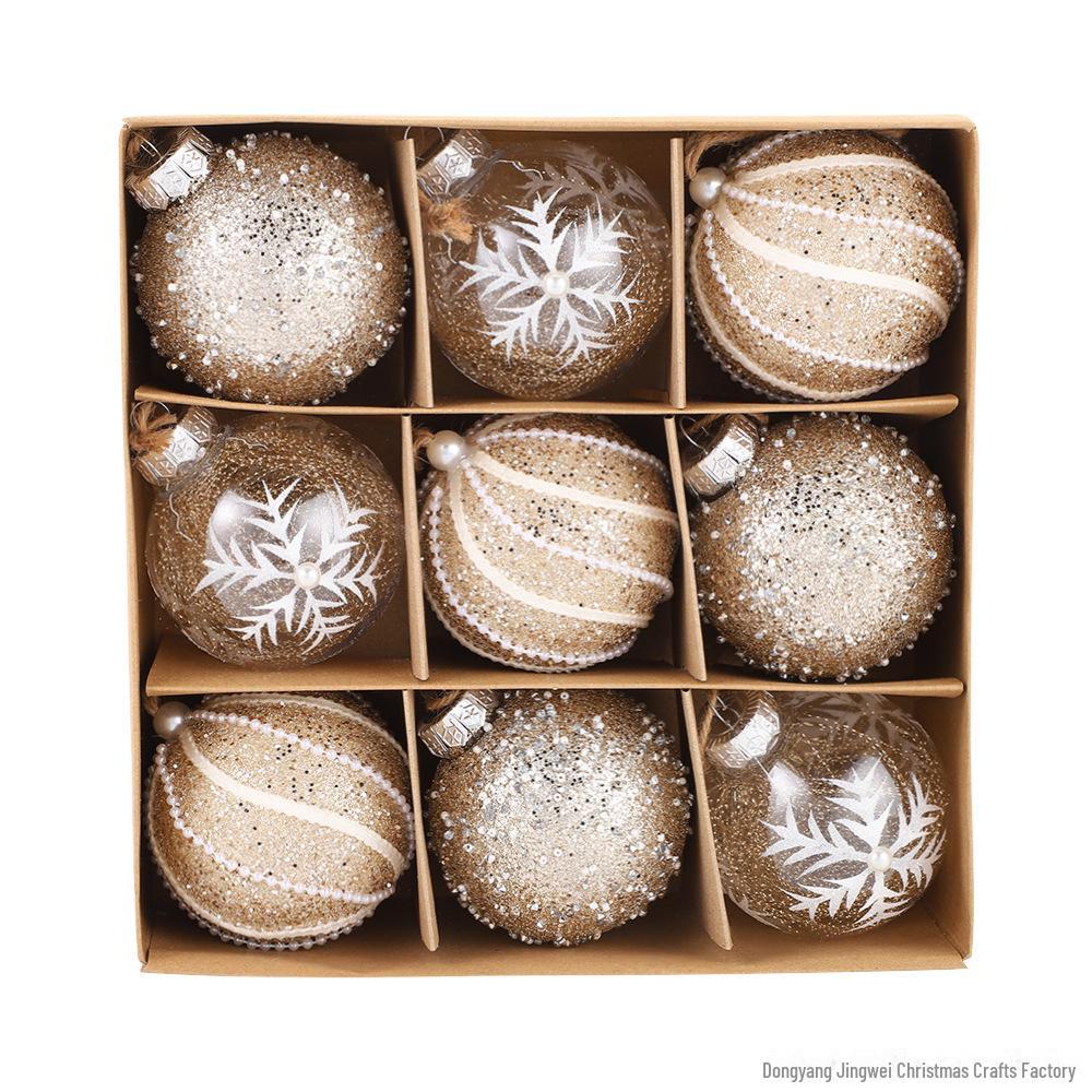 

Креативный рождественский дизайн-шар: Праздничное украшение и подарок Style A, 8CM set 9